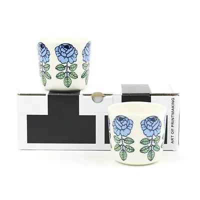 Marimekko Vihkiruusu Coffee Cup 2pcs Set (no Handle) Wedding Rose Blue 200ml • $105.99