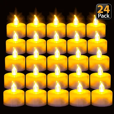 Flameless LED Tea Light Votive Candles W/Batteries - 200 Hours Runtime (24-Pack) • $12.99