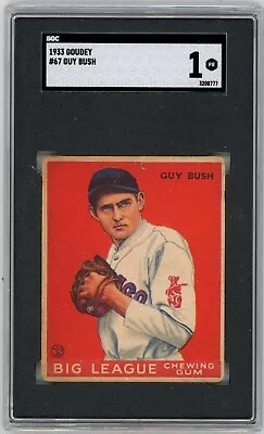 1933 Goudey #67 Guy Bush Chicago Cubs SGC 1 • $52.99