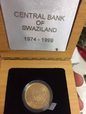 $99.99 • Buy Swaziland Commemorative Coin - 25 Anniversary  Of The Central Bank - Silver Coin