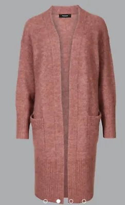 £18.48 • Buy M&s Marks & Spencer Autograph Wool Blend Cardigan Dusky Pink Uk Small - New