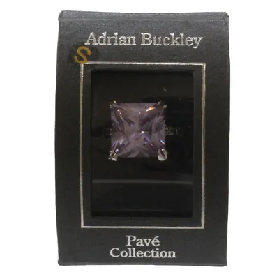 £14.50 • Buy Adrian Buckley Silver Ring Pave Collection Square Crystal Ladies Jewellery Small