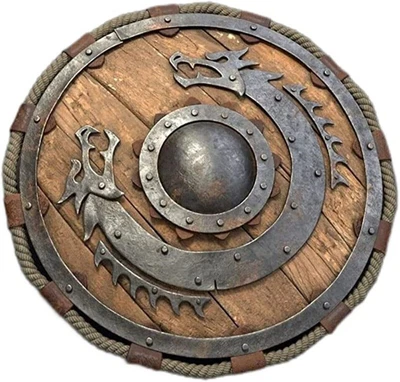 £126.31 • Buy Medieval Dragon Shield Wooden Shield LARP Warrior Costume Fighting Weapon Shield