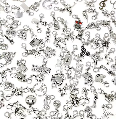 £1.40 • Buy Tibetan Silver Clip On Charms For Bracelets - Zips - Phones - Stitch Markers