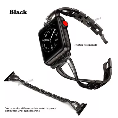 $13.39 • Buy Apple Watch Series 6 5 4 3 2 SE Bling Stainless Steel Bracelet IWatch Band Strap