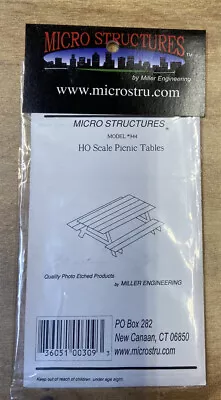 MICRO STRUCTURES By MILLER ENGINEERING 944 PICNIC TABLES HO GAUGE ACCESSORY • $4.95