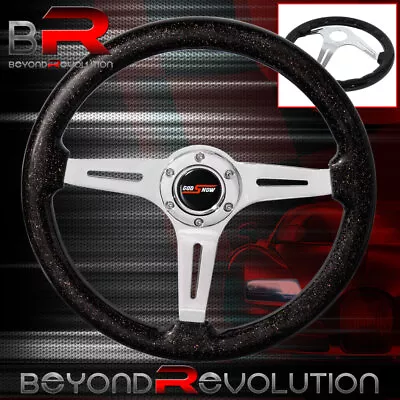 3 Spoke Deep Dish Metallic Black Wood Aluminum Center Godsnow Steering Wheel • $66.99