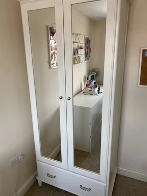 £62 • Buy IKEA TYSSEDAL White Mirrored Wardrobe