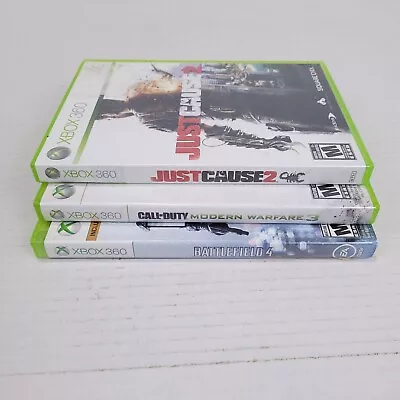 Lot Of 3 XBOX 360 Games - Call Of Duty MW 3 Battlefield 4 Just Cause 2 • $13.95