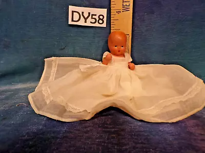 Vintage 1950s Bisque Baby Doll Storybook W Orig Christening Gown DY58 • $29.99