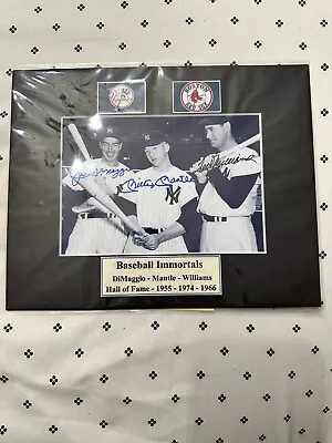 Joe Dimmagio/Micky Mantle/Ted Williams Autographed Picture • $25000