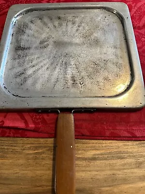 VTG Unmarked Grill/Griddle Pan - Steel And Wood - Camping Outdoor Indoor Use! • $25