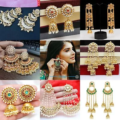 Indian Gold Plated Bollywood Jhumki Women Jewelry Earrings Ethnic Jhumka • $36.86