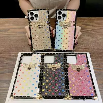 For IPhone 13 Pro Max 12 11 XS XR 6 7 8 Cute Shockproof Glitter Bee Case Cover • $15.99