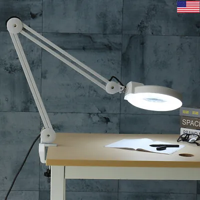 $52.99 • Buy Swing Arm Magnifying Desk Clamp Work Bench Light Lamp Nail Art Stamp Jewellery