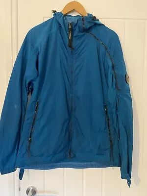 Mens CP Company Lightweight Jacket Blue Chrome Shell Over Coat Medium • £49.99