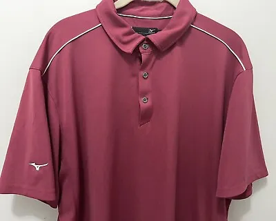 Mizuno Polo Shirt Mens XL Pink Short Sleeve Casual Golf Logo • $15.99