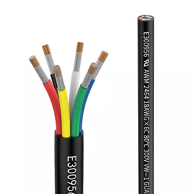 18Awg 6 Wire Cable 18/6 Electrical Wire 6 Core Extension Cable 50 Feet UL2464 DC • $46.36