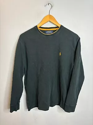 Polo Ralph Lauren Long Sleeve Knit Waffle Thermal Logo Men's Size M Blue 394 • $16.99