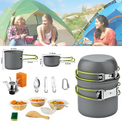 Portable Gas Camping Stove Butane Propane Burner Outdoor Hiking Picnic+Cookware • $25.26