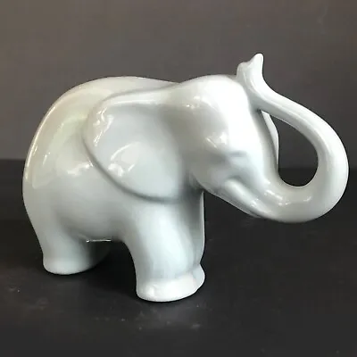 Vintage Naaman Fine Porcelain Israel 6.5  Gray Elephant Figurine *Excellent* • $30