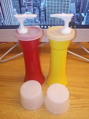 Vintage Tupperware Ketchup And Mustard Pump Dispensers Complete #1329 NICE • $11.99