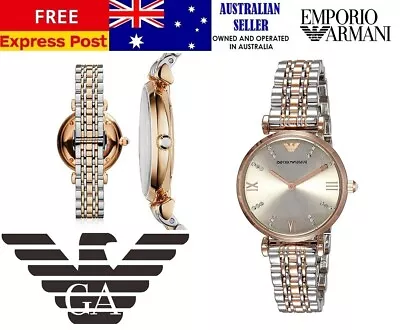 New Emporio Armani Classic Ar1840 Silver/rose Gold Two-tone Ladies Womens Watch • $239.99