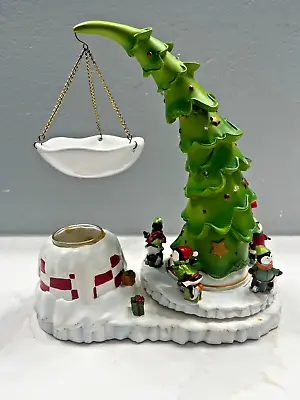 $20 • Buy Yankee Candle Hanging Tart Warmer Penguin Christmas Tree Music Box Lights Up