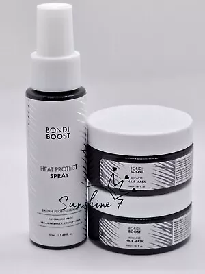 Bondi Boost Heat Protect Spray + 2x Miracle Mask 1.69oz/50ml Ea Travel/Mini Size • $19.99