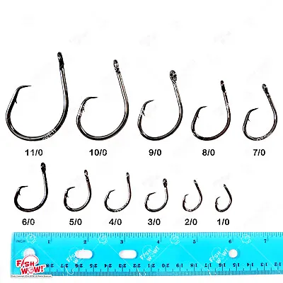 11pc All Size Set 4x Circle Hooks #1/02/03/04/05/06/07/08/09/010/011/0 • $8.32