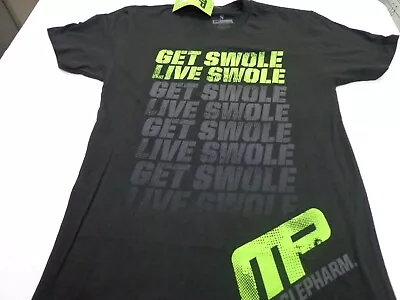 Muscle Pharm MP Black  T Shirt 'Get Swole Live Swole'  Small  NEW With DEFECT • $12.99