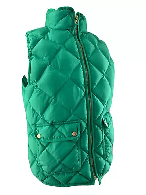 $39.99 • Buy J Crew Excursion Quilted Vest Gold Zipper Emerald Green St Patricks Day Sz M