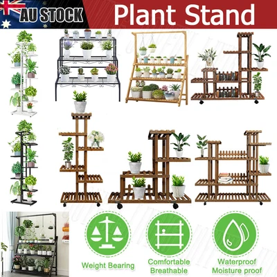 $42.86 • Buy 3-7 Tiers Plant Stand Outdoor Indoor Metal Flower Pots Rack Corner Planter Shelf