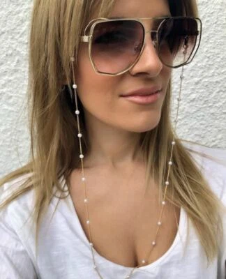 $9.95 • Buy Gold Mask & Sunglass Chain Glasses Strap Sunglass Holder Glasses Cord Mask Cord