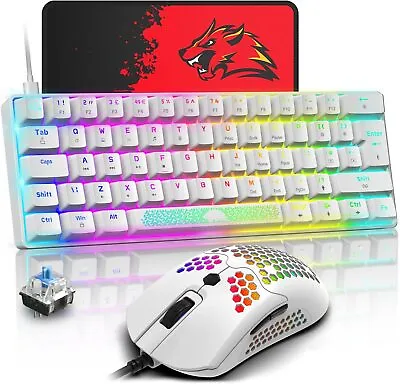 GK61Pro Mechanical Gaming Keyboard And Model Mouse Combo Wired RGB Backlit 62key • $51.59