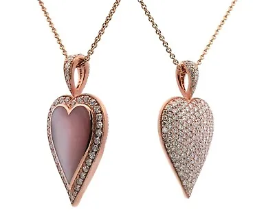 Kabana 14 Karat Rose Gold 3.56 Carat Diamond With Pink Mother Of Pearl Pendant • $15500