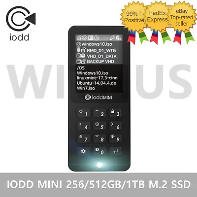 IODD MINI 256GB/512GB/1TB 40g M.2 NGFF SSD USB 3.0 Bootable Virtual ODD AES256 • $153.36