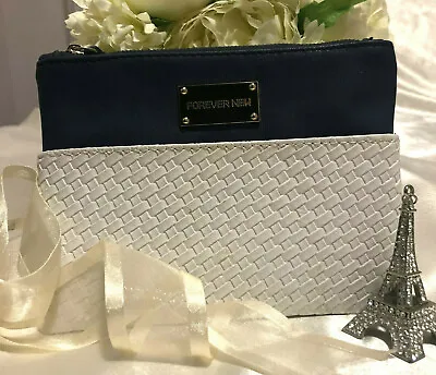$13 • Buy Ladies  Forever New  Makeup Bag/Purse In Gorgeous Navy & White! Don't Miss Out!
