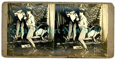 Risque - TWO WOMEN IN TIGHTS ON SOFA - Vintage Stereoview Beauty • $19.99