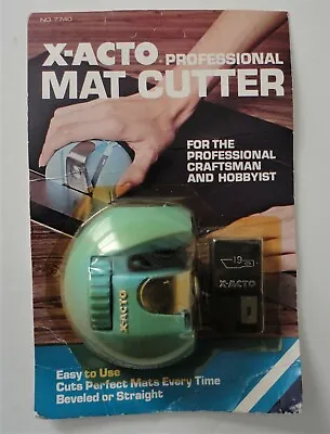 $22.99 • Buy Vtg New In Sealed Package X-ACTO Professional Mat Cutter 7740 Green USA C1046