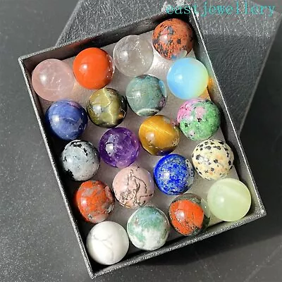 20x Wholesale Natural Mixed Sphere Quartz Crystal Ball Reiki Healing 15mm+ Box • $16.24