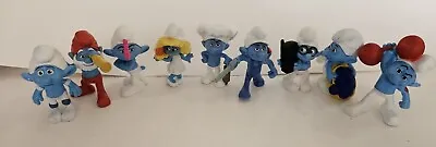 Smurfs Figures McDonalds Happy Meal 2011 Smurfette Papa Hefty Toys LOT Of 9 Used • $19.95