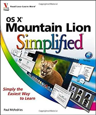 OS X Mountain Lion Simplified Paperback Paul McFedries • $7.46