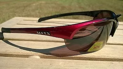 Maxx HD Sunglasses Domain HDP Black Red Fishing Golf Polarized Brown Lens • $19.95