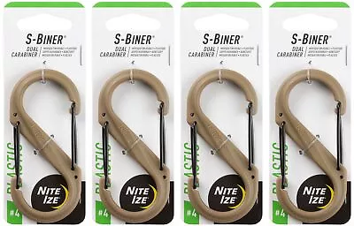 Nite Ize S-Biner Plastic Dual Carabiner #4 - Coyote (4-Pack) • $13.60