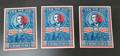 3*authentic* 4.5  X 6   2008 Shepard Fairey Barack Obama Yes We Did Sticker Obey • $13.49