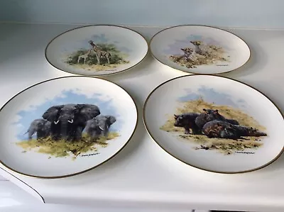 David Shepherd Wildlife Collection Plates Set Of 8 With Paperwork No Boxes • £45