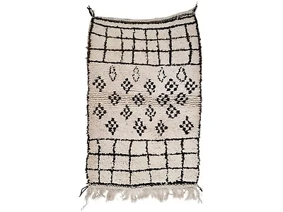 Moroccan Handmade Vintage Rug 2'5x3'9 Berber Abstract Brown Wool Nomad Area Rug • $238.20