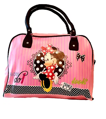 Disney Minnie Mouse Black & Pink Handbag Shoulder Bag • £10.49