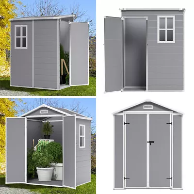 Plastic Shed 6x4.4 5x4 5x3FT Outdoor Garden Tool Storage House With Door Window • £155.95